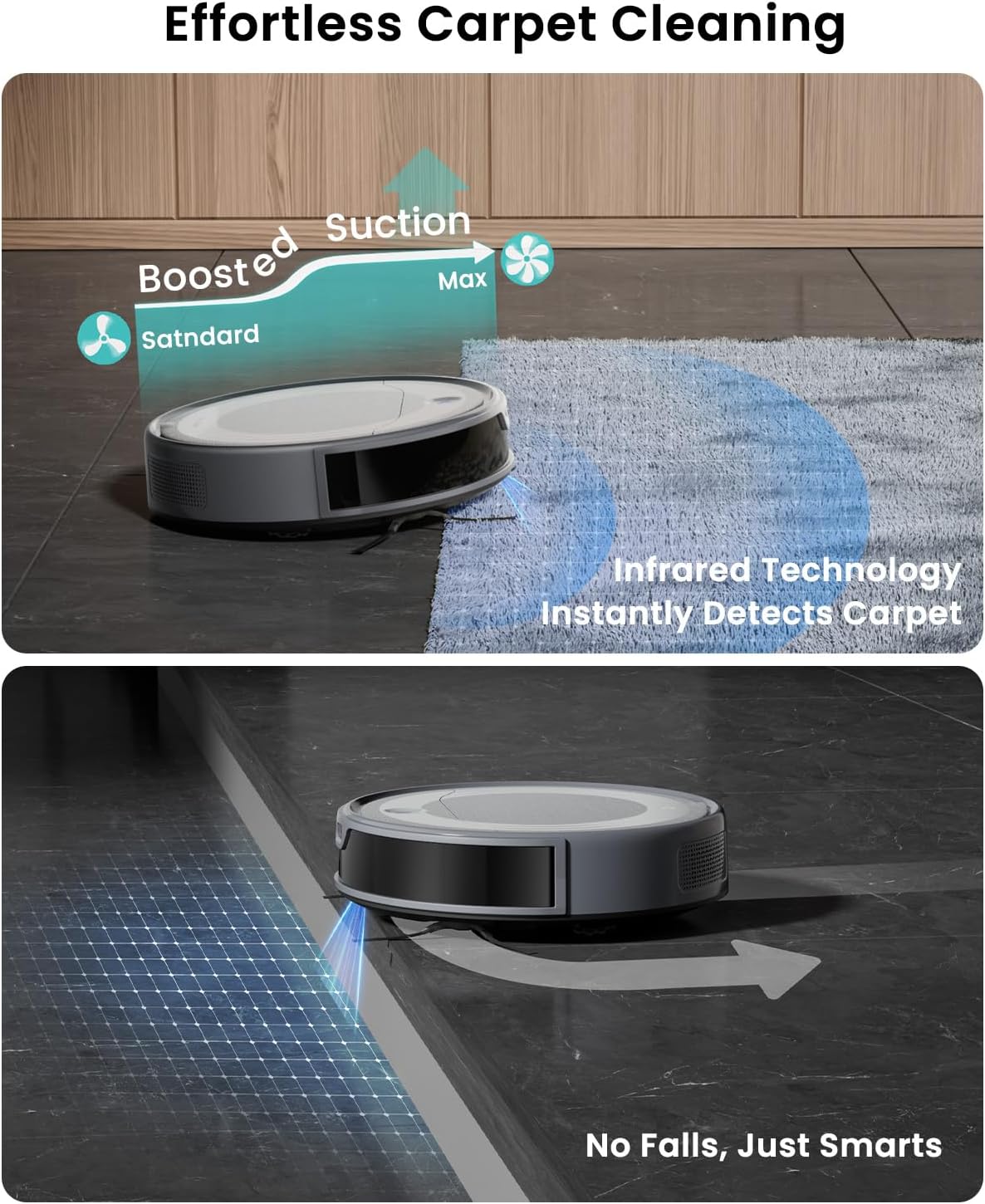 Lefant M310 Ultra Robot Aspiradora y Mopa | 6000Pa Succión, ToF LiDAR, 170 Min Autonomía, Control App/Alexa, Detección de Alfombras y Evitación Precisa de Obstáculos – Slim 3” Diseño Ideal Mascotas y Hogar