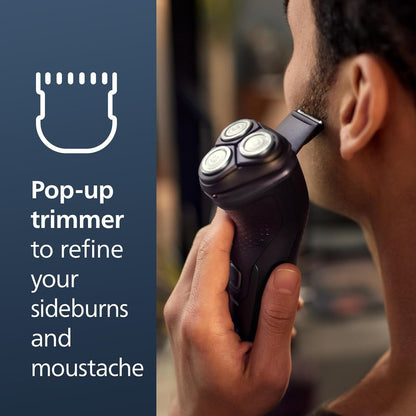 Philips Norelco Shaver 2400 Series (X3001/90) | Afeitado Húmedo/Seco, 27 Cuchillas ComfortCut, 4D Flex, Recortadora Pop-Up, Tapa Protectora, Deep Black