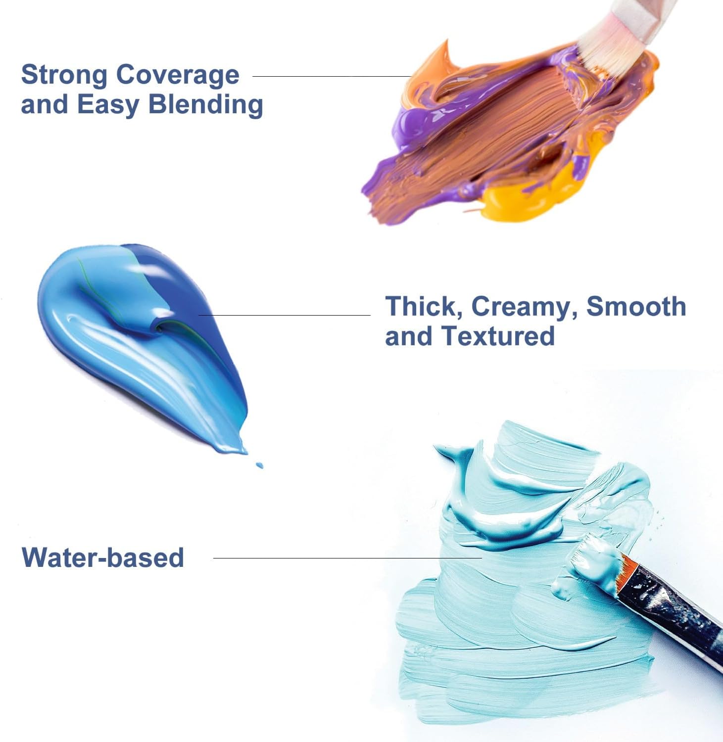 Set de 52 pinturas acrílicas | Colores variados 