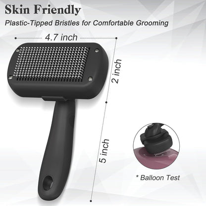 Cepillo Autolimpiante para Perros y Gatos | Removedor de Pelo Suelto, Deshedding y Grooming | Apto Pelo Corto y Largo