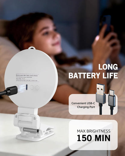 Luz de teléfono suave de 3 colores con clip | Luz de anillo portátil Recargable para iPhone computadora, celulares