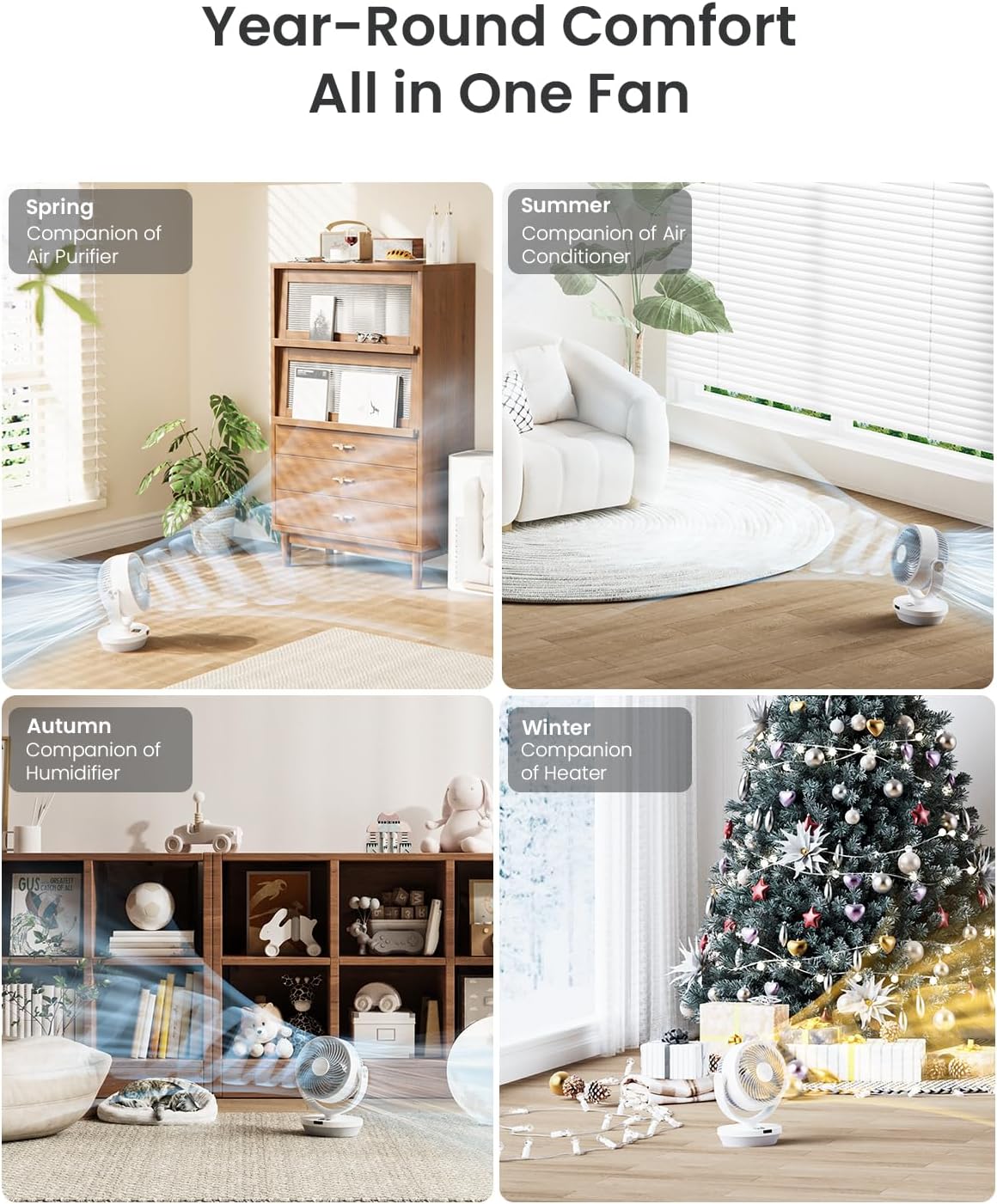 Ventilador para dormitorio | 13 pulgadas | Con control remoto