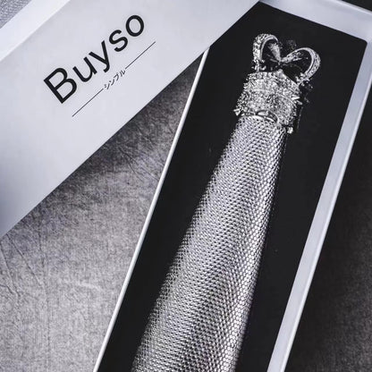 Botella con Glitter corona | Botella térmica de acero inoxidable | 500ml | Color: Plateado princesas