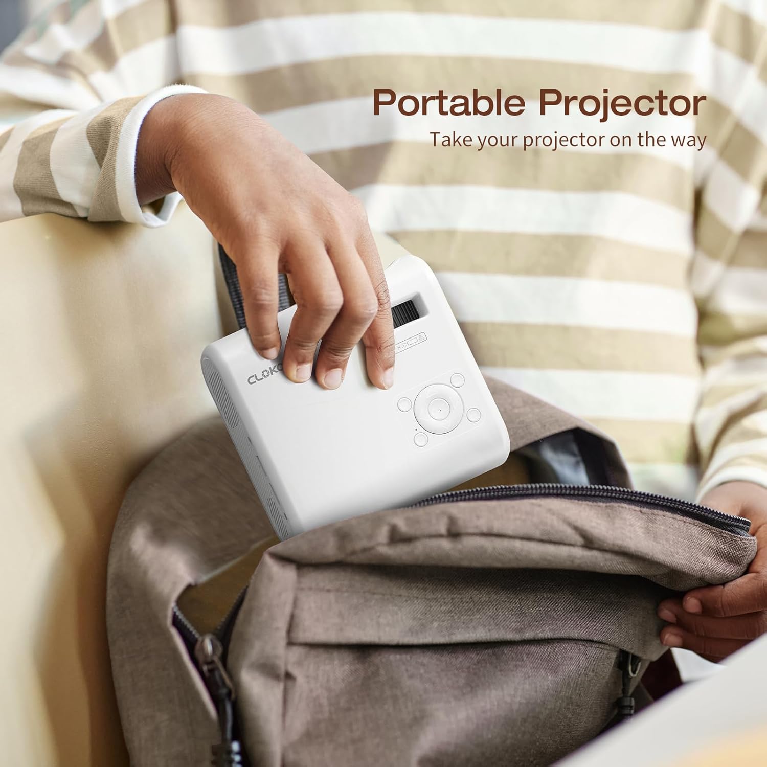 Mini Proyector CLOKOWE 2024 | 9000 Lux, Full HD 1080P, Portátil y Compatible con Múltiples Dispositivos