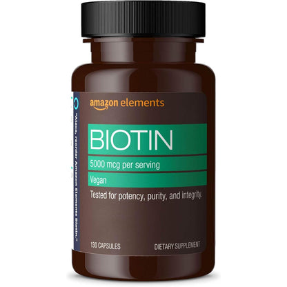 Biotina | 5,000 mg | Vegana | 130 cápsulas