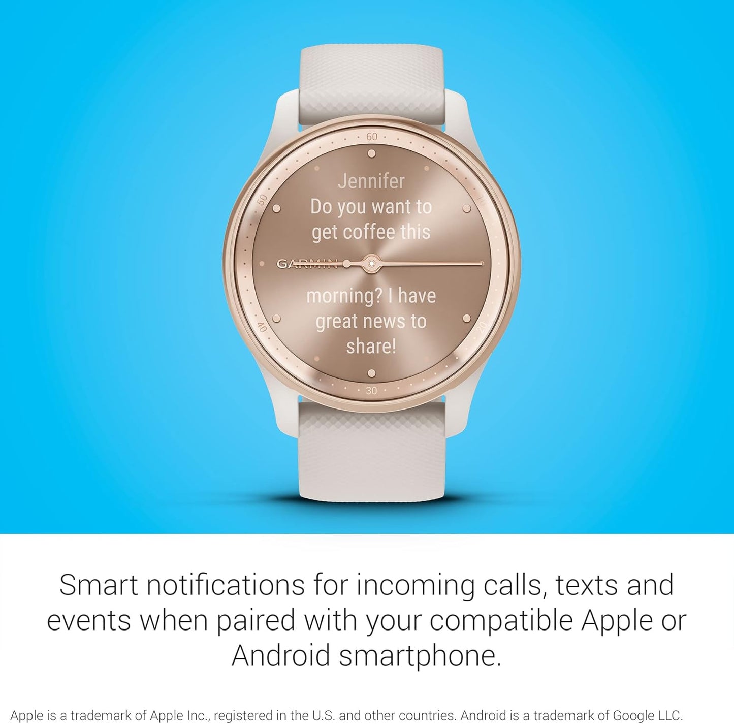 Garmin Vívomove Trend Smartwatch Híbrido – Estilo Analógico con Pantalla Táctil Oculta, 5 Días de Batería, Pagos Garmin Pay 
