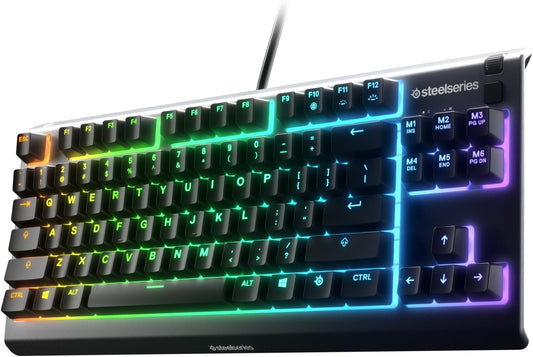 SteelSeries Apex 3 TKL – Teclado Gamer RGB Compacto, Resistente y Silencioso