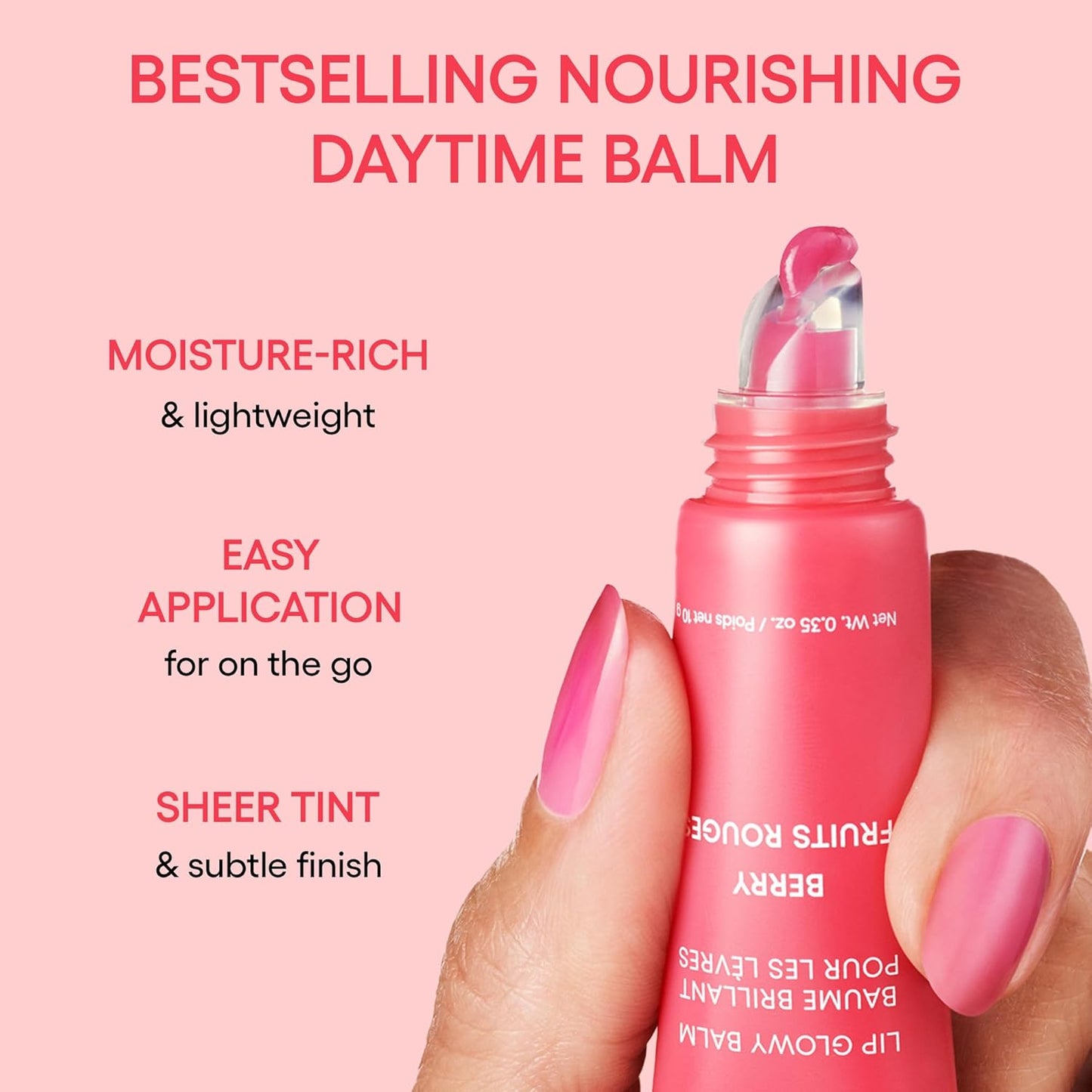 Lip Glowy Balm | Bálsamo Labial con Color Translúcido – Manteca de Murumuru + Karité | Hidratación, Brillo Natural y Labios Suaves | Tamaño de Bolsillo