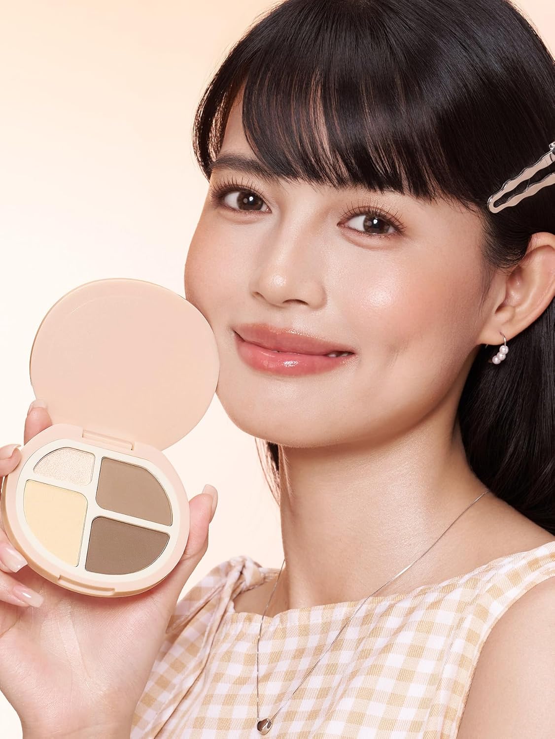 Paleta de resaltado y contorno de 4 tonos 2 en 1 | Iluminador facial y bronceador de contorno mate | cálido