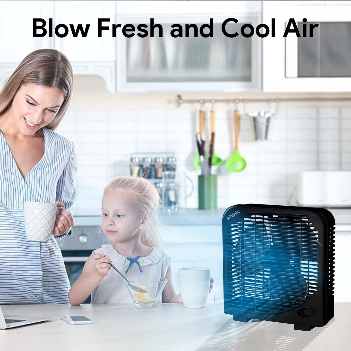 Ventilador de mesa | 10 pulgadas | 2 velocidades | Negro