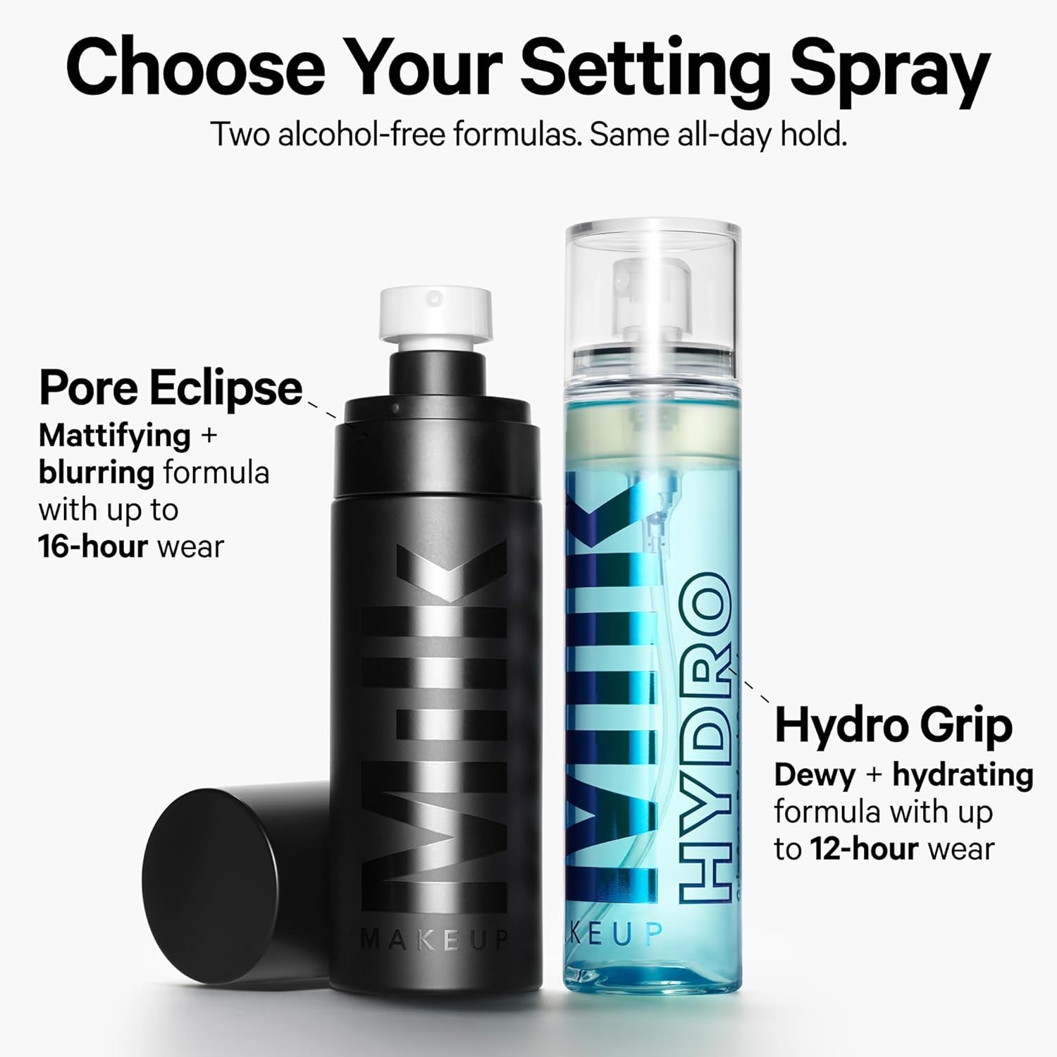Milk Makeup Hydro Grip Set + Refresh Spray | Spray Fijador e Hidratante con Ácido Hialurónico y Niacinamida | Hasta 12 hs de duración, Alcohol-Free