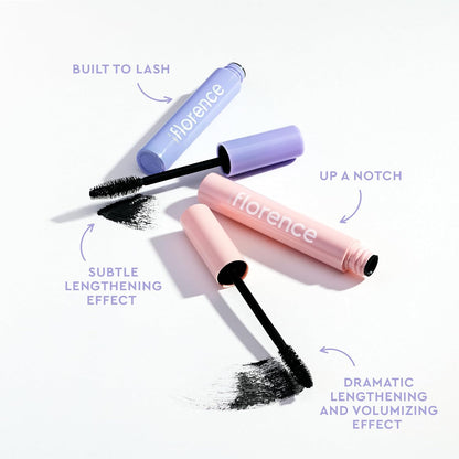 Florence by Mills Up a Notch Volumizing Mascara | Máscara de Pestañas Negra de Volumen y Longitud – Fórmula Vegana & Cruelty Free, 10.5 g