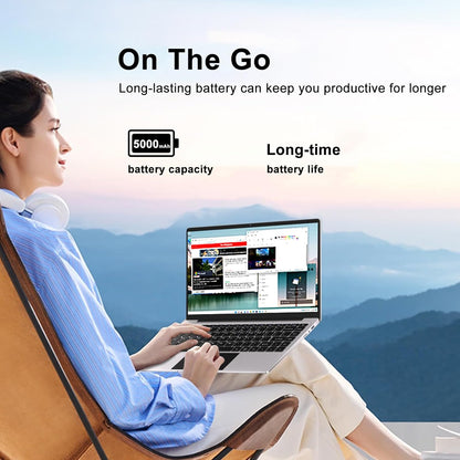 2025 14 Inch Laptop Computer Win 11 8GB+256GB SSD up to 1TB SSD Expand Laptops N4020 up to 2.8Ghz DDR4 1080P FHD Dual Wifi BT4.2 with Webcam Screen Projection Function for Business Student-Silver