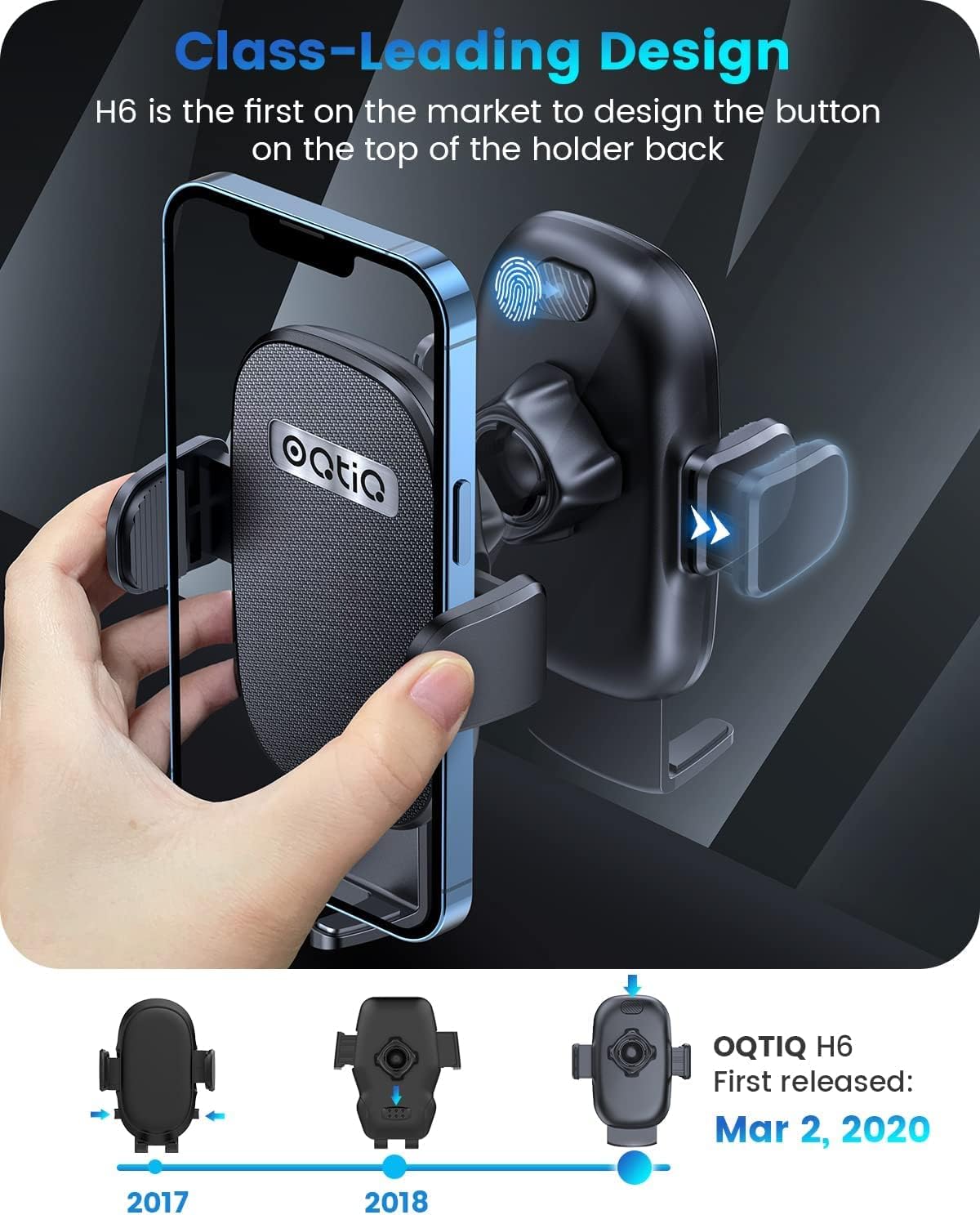 Soporte de Celular para Auto 3-en-1 – Tablero, Parabrisas y Rejilla de Aire | Ventosa de Alta Succión, Brazo Ajustable, Rotación 360° | Compatible iPhone & Android