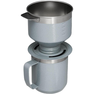 Perfect Brew Pour over Set | 12 Oz Camp Mug with Lid Included | Drip Coffee Maker with Reusable Filter | Insulated Stainless Steel | Bpa-Free | Hammertone Silver