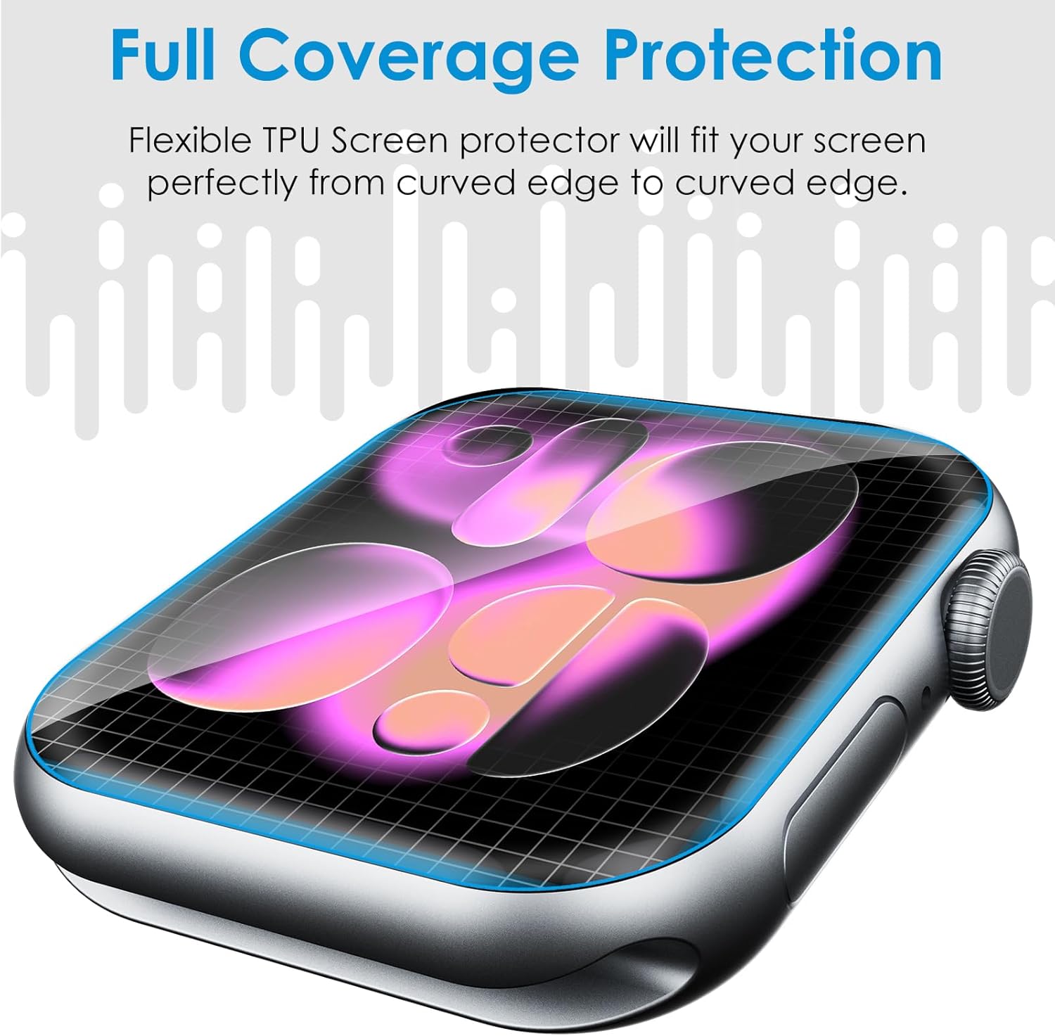 Paquete de 8 protectores de pantalla para Apple Watch | Series 11/10 de 1.654 pulgadas (1.654 in) | TPU suave | No es de vidrio | Sin burbujas | Protección contra rayas y golpes