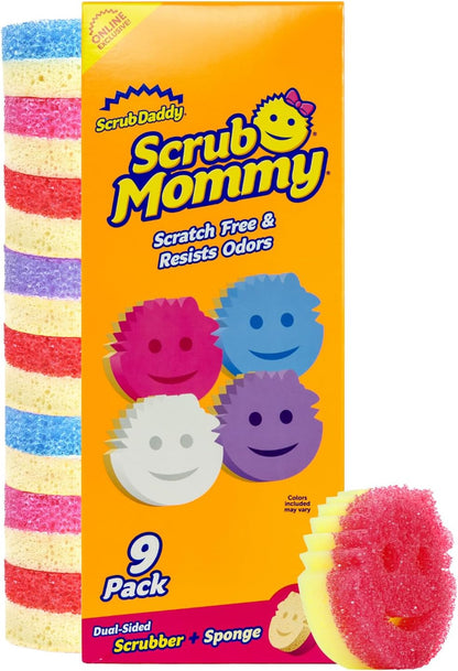 Pack Esponjas x9 para limpieza | Esponjas antirayas | Para cocina, baño o múltiples superficies | Doble cara para fregar | Scrub Daddy Scrub Mommy