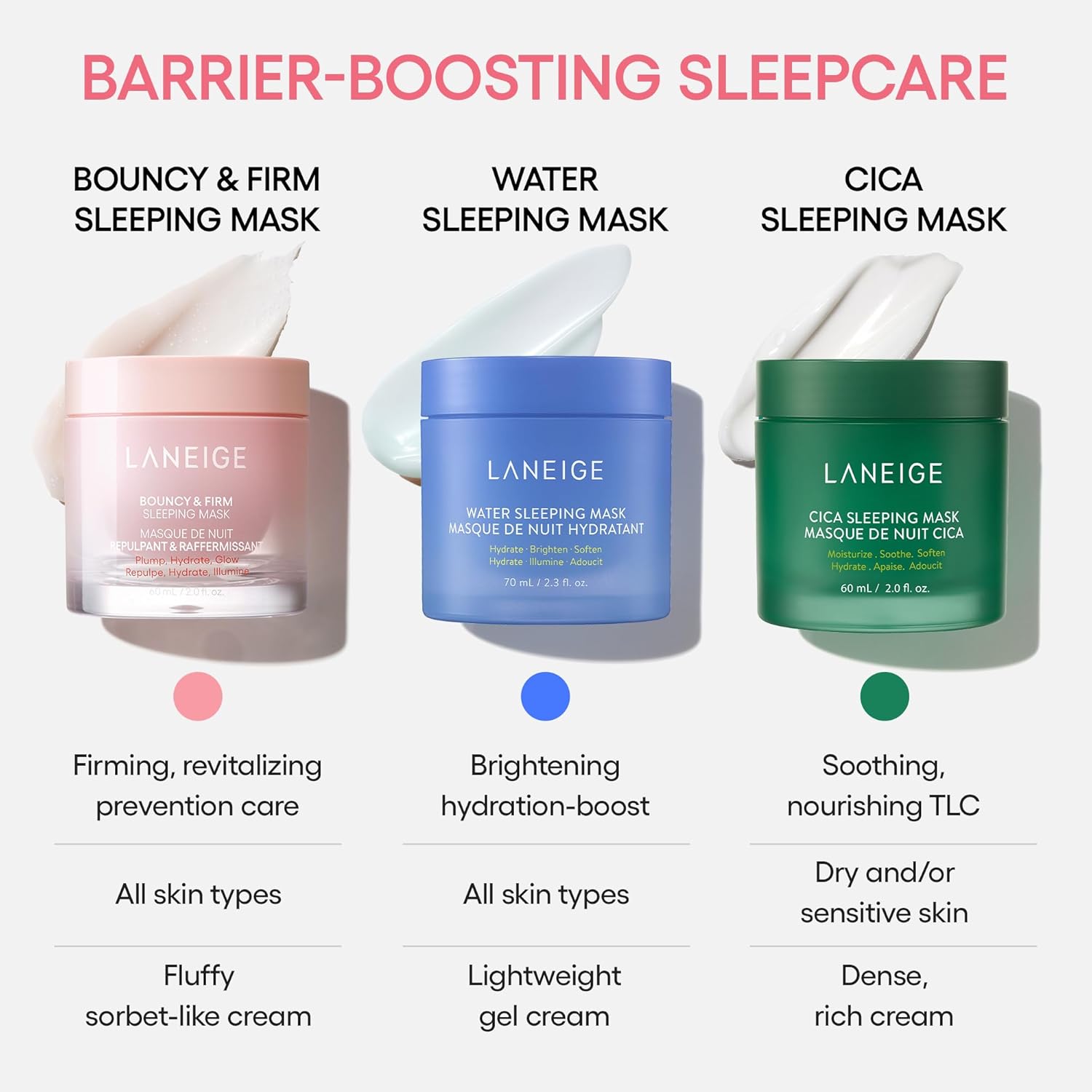 LANEIGE Máscara para dormir flexible y firme: revitaliza, suave, complejo de peonía y colágeno, hidratación que aumenta la barrera