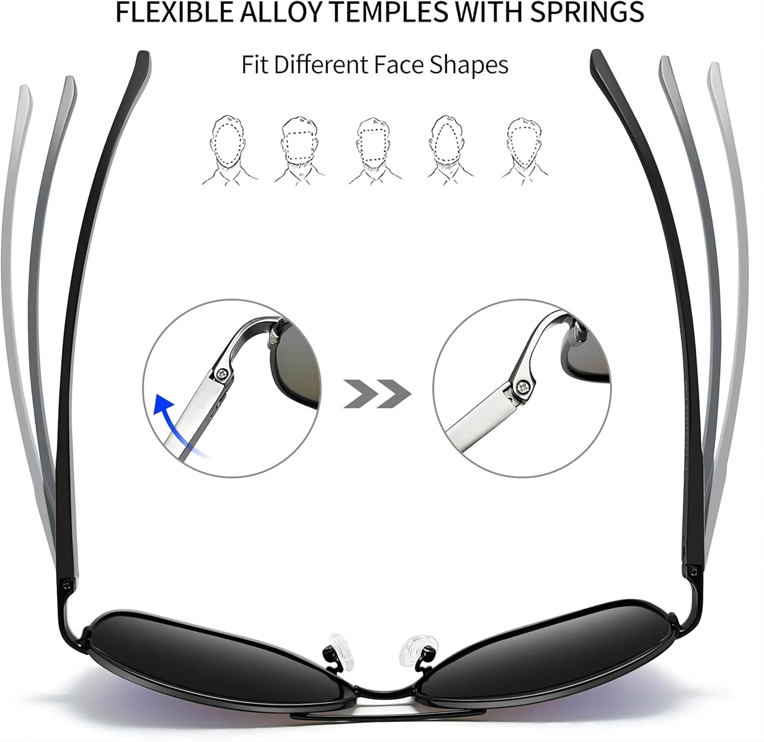 Joopin Lentes de Sol Aviador Metálicos Polarizados – Estilo Clásico Militar UV400