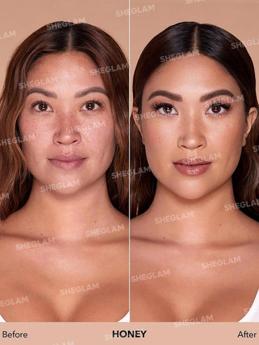 Base líquida hidratante impecable | Cobertura hidratante Corrector de poros invisible | No grasa | Ligera y natural | Color: Honey