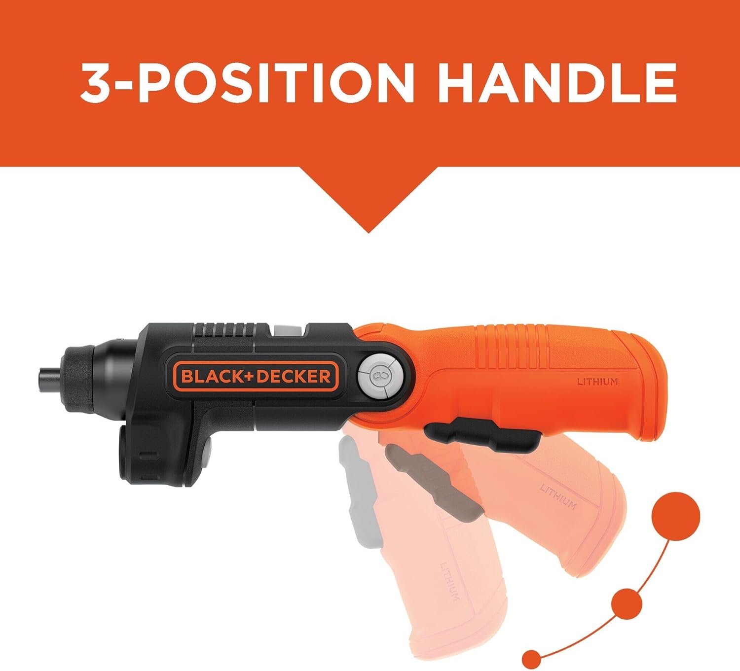BLACK+DECKER Destornillador Inalámbrico 4V MAX con Linterna LED, Mango Pivotante y Batería Recargable (BDCSFL20C)