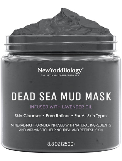 Máscara de barro del Mar Muerto de New York Biology para rostro y cuerpo | con lavanda