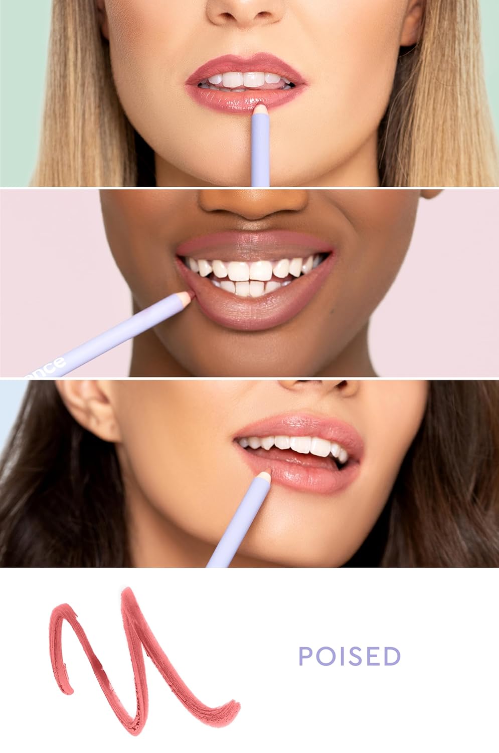 Florence by Mills Mark My Words | Lip Liner Rosa Poised – Delineador Labial Cremoso, Larga Duración y Antiborrado – 1.2 g