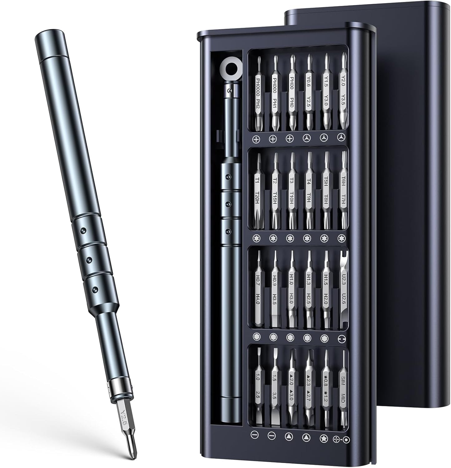 Juego de Destornilladores de Precisión 52 en 1 – Kit de Reparación Mini con Puntas Torx y CRV para MacBook, Laptop, iPhone, PS5, Xbox, Switch, Gafas, Relojes y Electrónicos – Regalo Compacto para Hombres