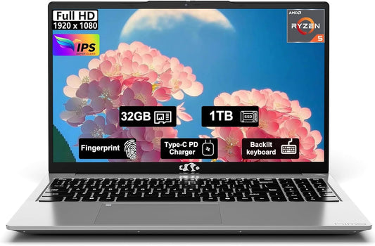 Laptop 15.6" FHD NIMO | AMD Ryzen 5 3500U | 32GB RAM | 1TB SSD | Teclado Retroiluminado | Huella Digital | Cargador Rápido 65W | Windows 11 | 2 Años Garantía