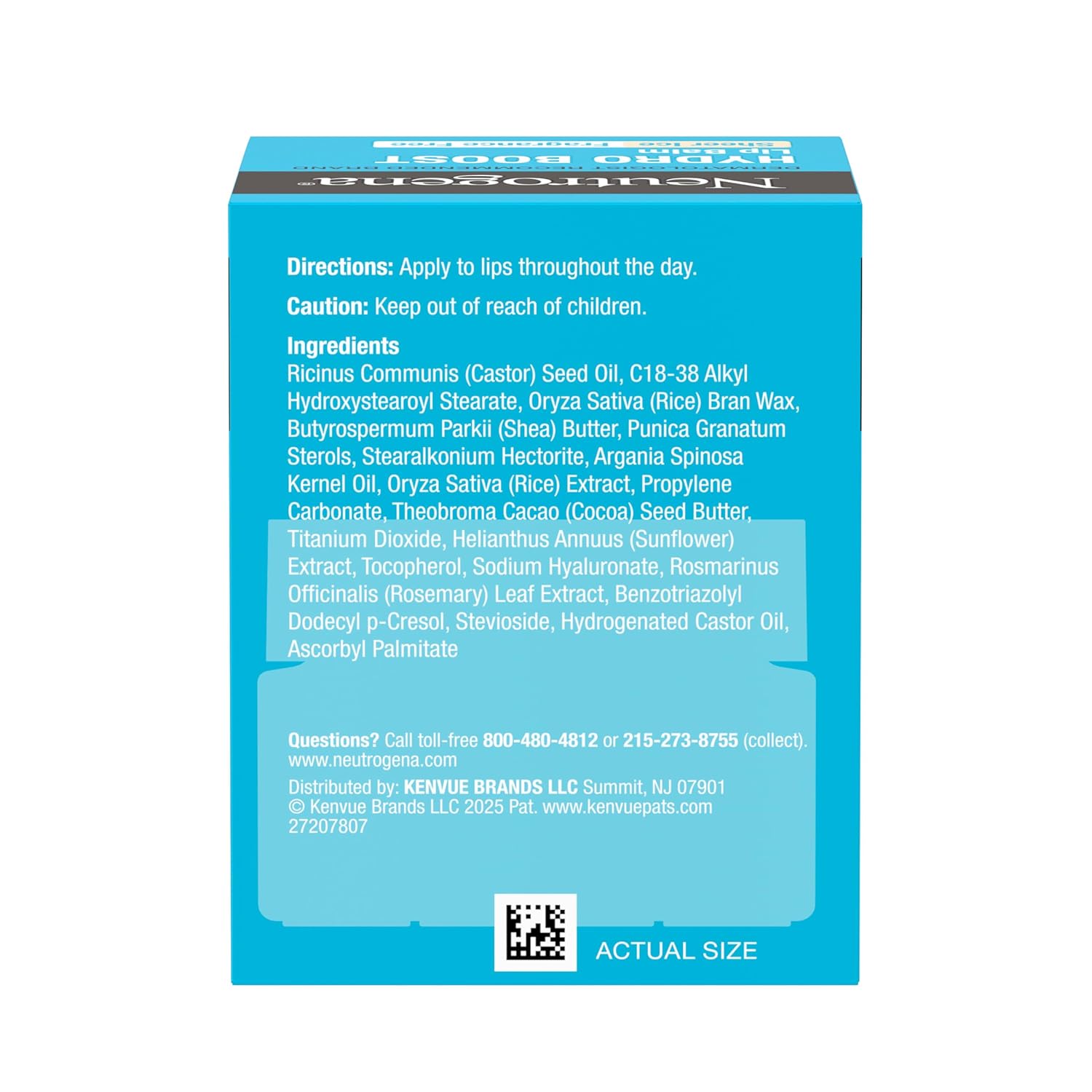 Neutrogena Hydro Boost - Bálsamo labial de ácido hialurónico, vitamina E nutritiva deja los labios hidratados, color rosa transparente teñido con un sabor a bayas dulces, bayas transparentes, 0.5