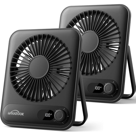 2 mini ventiladores de escritorio