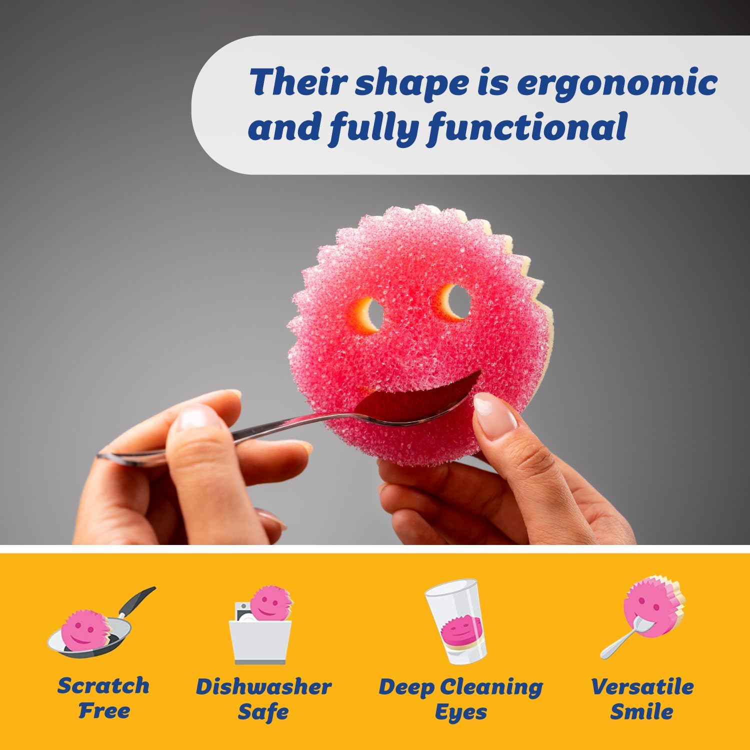 Esponjas de limpieza para lavar platos | Esponjas antirayas | Para cocina, baño o múltiples superficies | Doble cara para fregar | Scrub Daddy Scrub Mommy