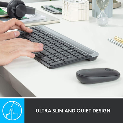 Logitech MK470 Combo Slim – Teclado y Ratón Inalámbricos (Grafito)