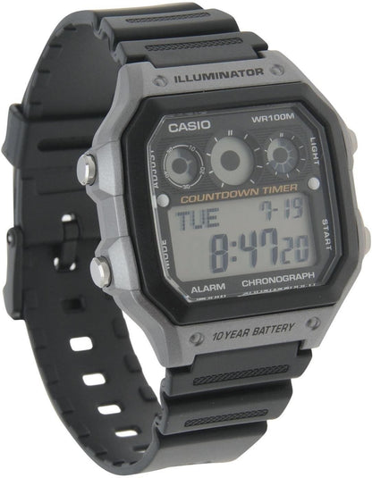 Casio AE-1300WH Series | Reloj Digital Deportivo para Hombre | Cronómetro, Temporizadores, Hora Mundial, 100M WR, Luz LED, Batería 10 Años