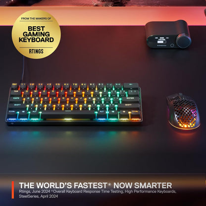 SteelSeries Apex Pro Mini Gen 3 – Teclado Gaming 60% con Switches OmniPoint 3.0 HyperMagnetic, Rapid Trigger, RGB, Keycaps PBT, USB-C