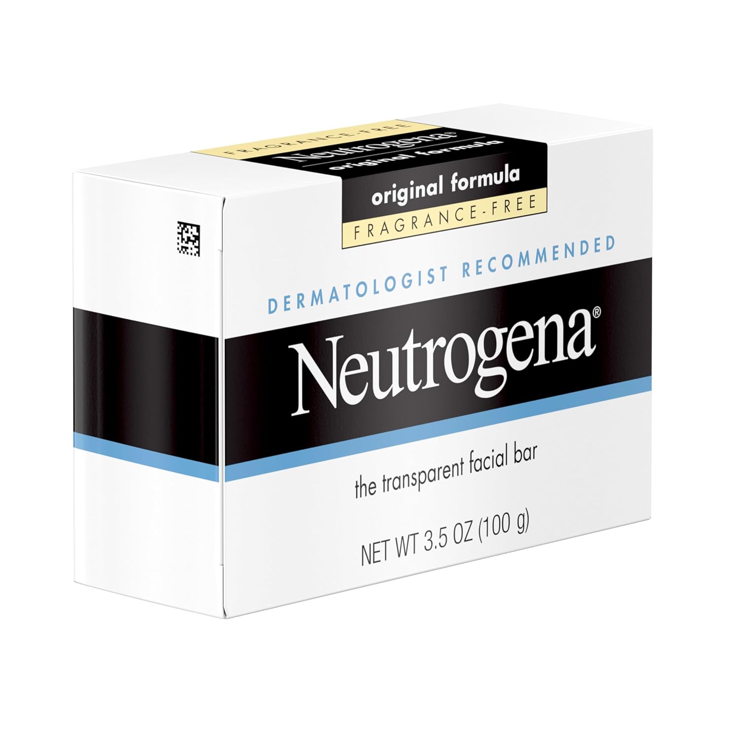 Neutrogena Original Fragrance-Free Facial Cleansing Bar with Glycerin, Pure & Transparent Gentle Face Wash Bar Soap, Free of Harsh Detergents, Dyes & Hardeners, 3.5 Oz