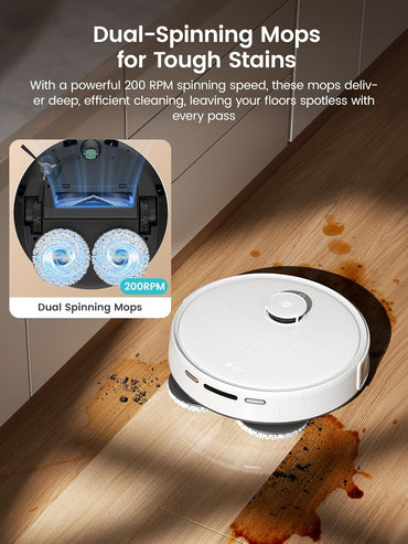 Lefant M3 Robot Aspiradora y Mopa 2 en 1 | 12000Pa Succión, Auto-Lavado y Secado de Mopas, Base con Autovaciado y Autorelleno, Cepillo Anti-Enredos, Navegación LiDAR Precisa, Control App/Alexa, 220 Min Autonomía