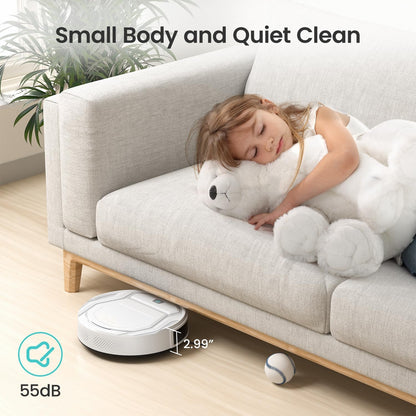 Lefant M210 Robot Vacuum Cleaner | 2000Pa Succión Potente, 120 Min Autonomía, Wi-Fi/App/Alexa, Ultra Delgado, Bajo Ruido, Auto Recarga, Ideal para Pelo de Mascotas y Pisos Duros