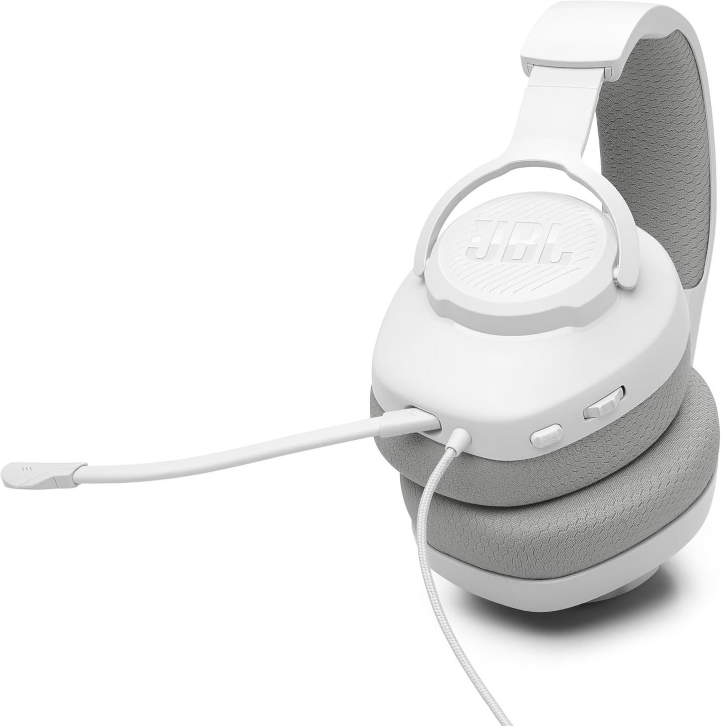 JBL Quantum 100 M2 (Blanco) – Audífonos gamer con cable y micrófono desmontable