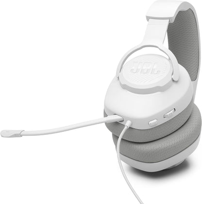 JBL Quantum 100 M2 (Blanco) – Audífonos gamer con cable y micrófono desmontable