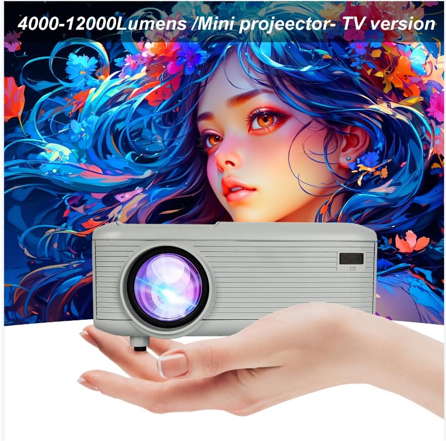 Mini Proyector Bluetooth 1080P Nativo con Cable HDMI Incluido | Compatible con 4K, Android/iPhone/TV Stick/Laptop/PS5