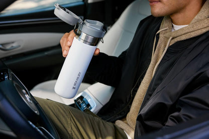 Quick Flip GO Water Bottle 36 Oz | Push Button Lid | Leakproof and Packable for Travel and Sports | Insulated Stainless Steel | Bpa-Free | Azure