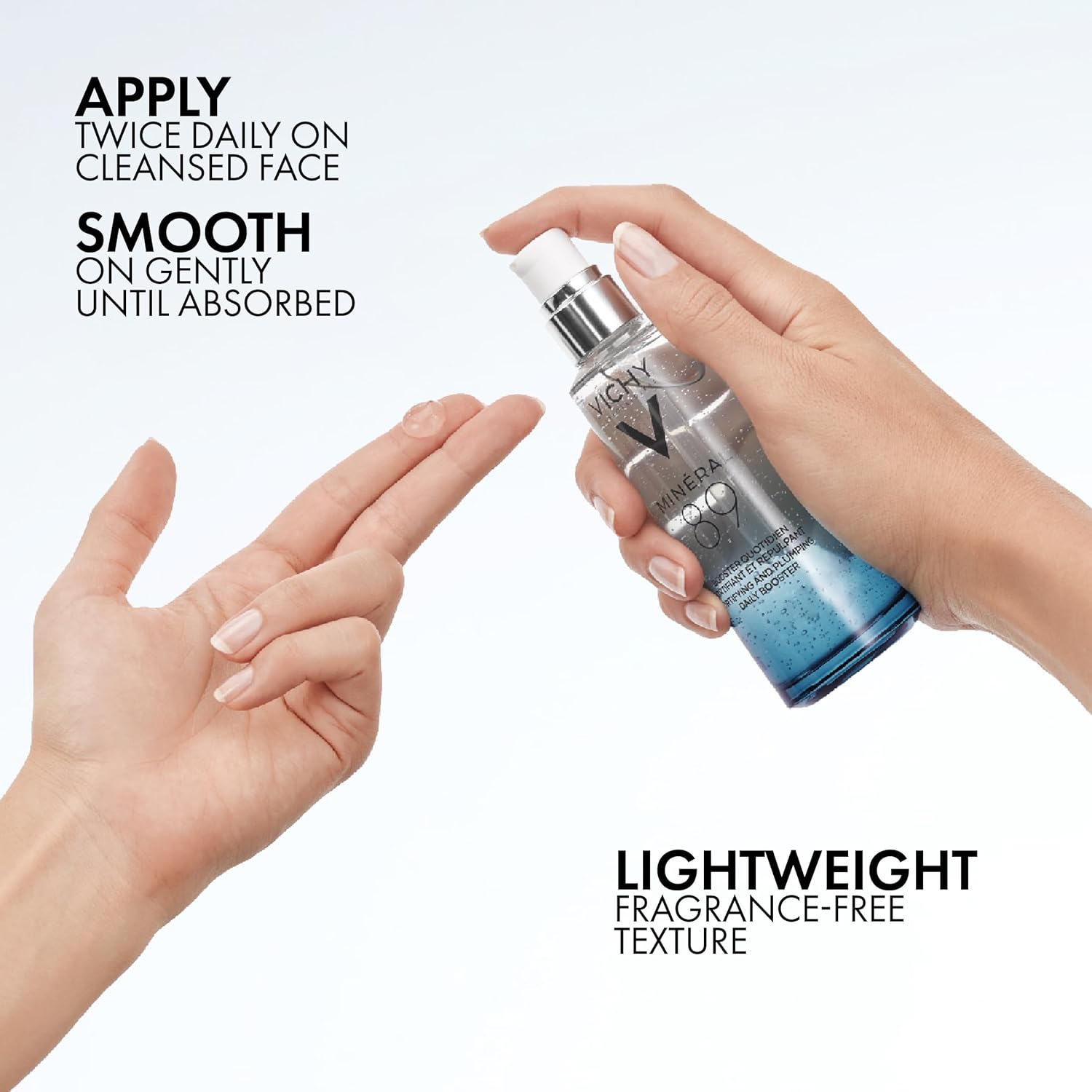 Vichy Mineral 89 Booster | Sérum de Ácido Hialurónico + Agua Volcánica – Refuerza la Barrera, Rellena e Hidrata | Gel Ligero, Oil-Free, Sin Fragancia