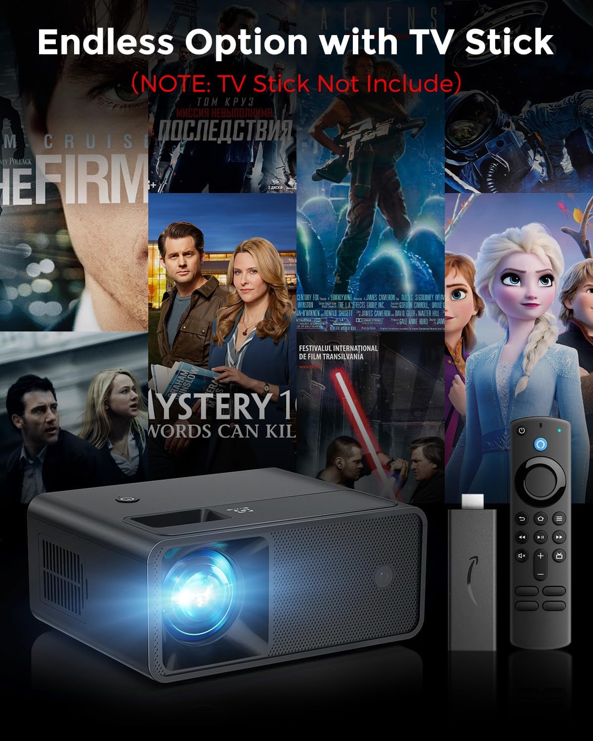 CiBest Mini Proyector 2025 | Soporte Full HD 1080P | Portátil y Liviano | Compatible con iOS, Android, Windows, TV Stick, USB y HDMI