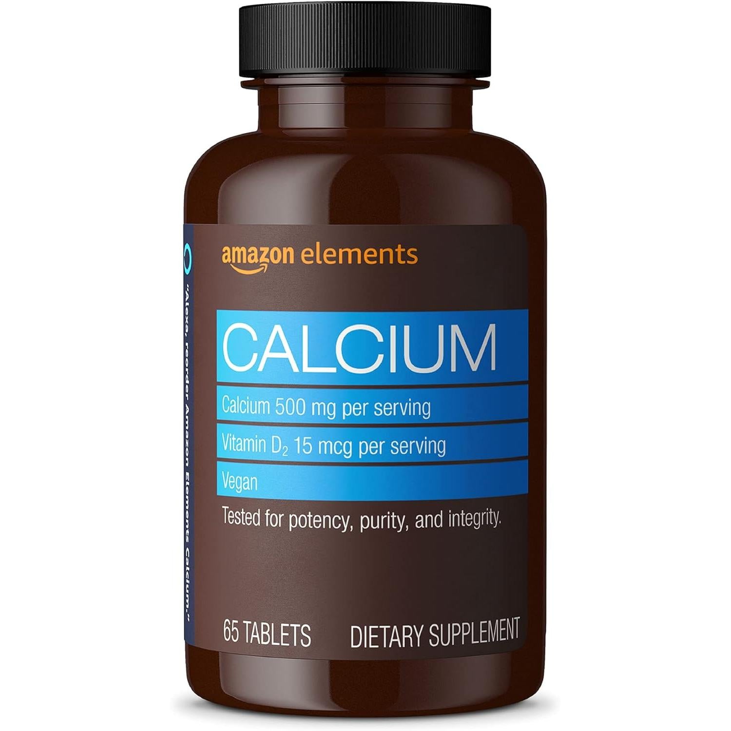 Calcio de 500 mg con vitamina D | 65 comprimidos