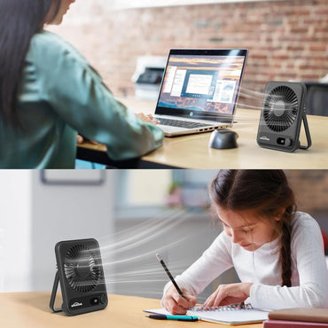 2 mini ventiladores de escritorio