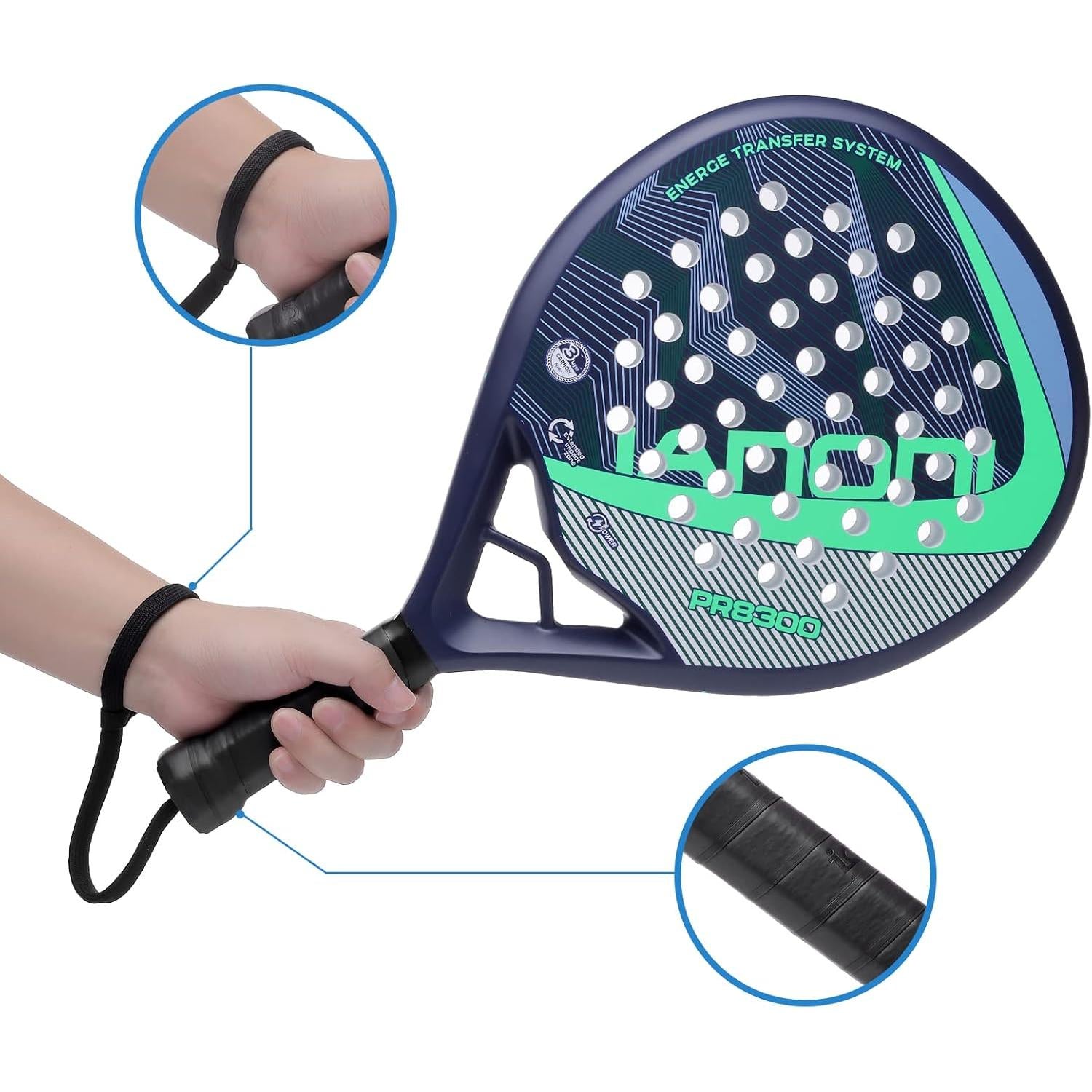 Padel Racket Carbon Fiber Surface with EVA Memory Flex Foam Core Lightweight Padel Racquet