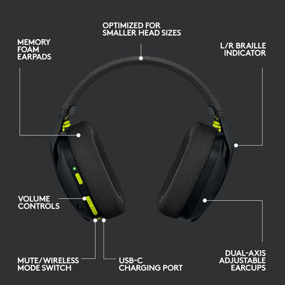 Logitech G435 LIGHTSPEED & Bluetooth – Audífonos gamer inalámbricos (Negro)