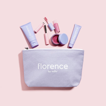 Florence by Mills Ava’s Mini & Mighty Essentials Kit | Set de Skincare y Maquillaje en Mini Tamaños con Neceser – Edición de Viaje, Vegano & Cruelty-Free