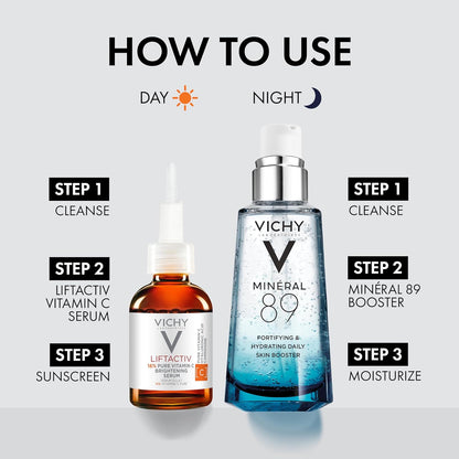 Vichy Mineral 89 Booster | Refuerza la barrera, rellena e hidrata | Gel ligero, Oil-Free, Sin fragancia